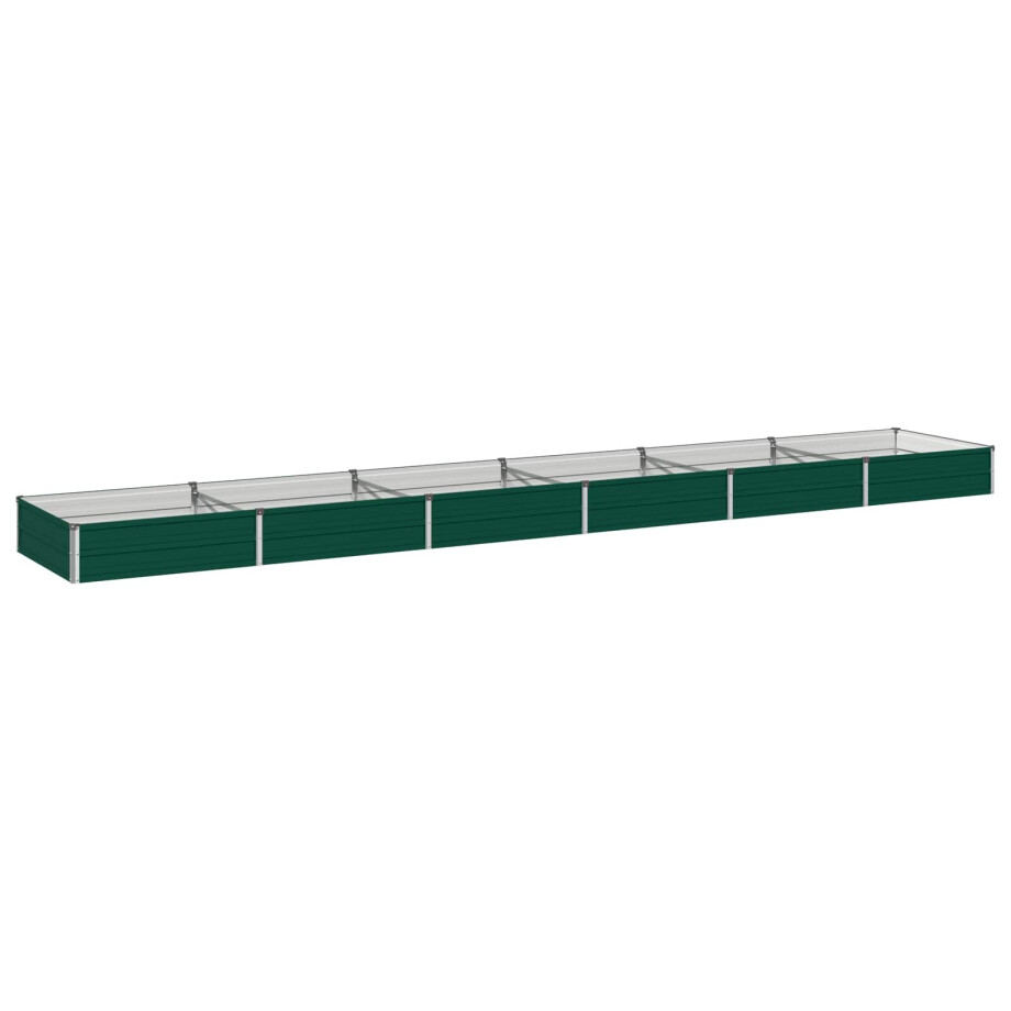 vidaXL Verhoogd Tuinbed Groen 480 x 80 x 24 cm koudgewalst stalen afbeelding 1