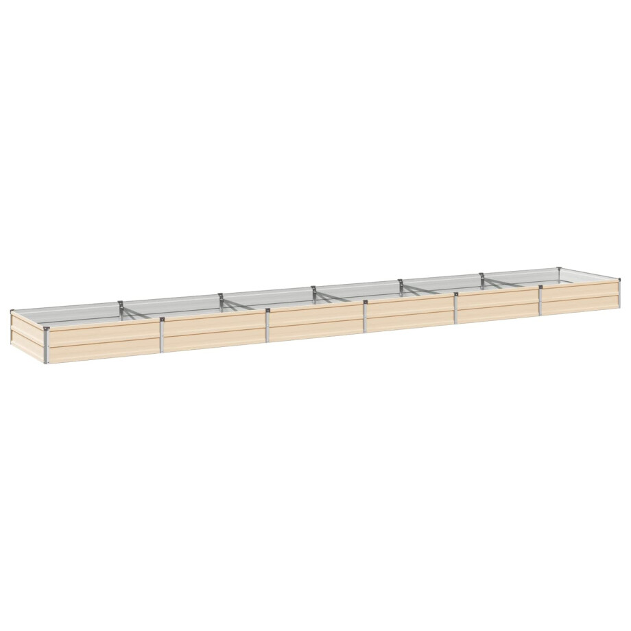 vidaXL Verhoogd Tuinbed Ivoor 480 x 80 x 24 cm koudgewalst staal afbeelding 1