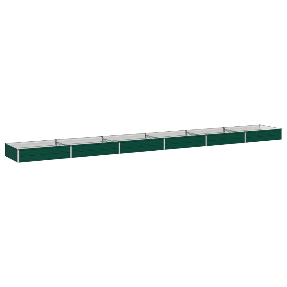 vidaXL Verhoogd Tuinbed Groen 600 x 80 x 24 cm koudgewalst stalen afbeelding 1