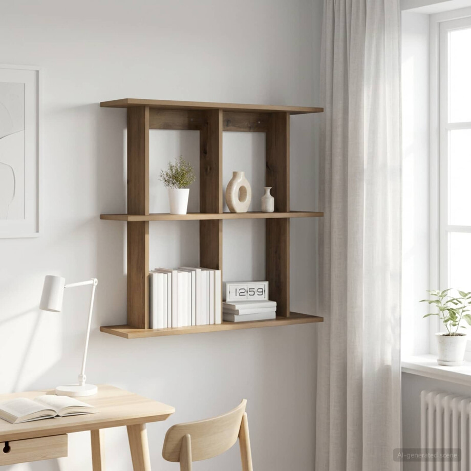 vidaXL Wandplank Muurmontage Artisanaal eiken 80 x 20 x 75 cm vidaXL Wandplank Muurmontage Artisanaal eiken 80 x 20 x 75 cm afbeelding 1