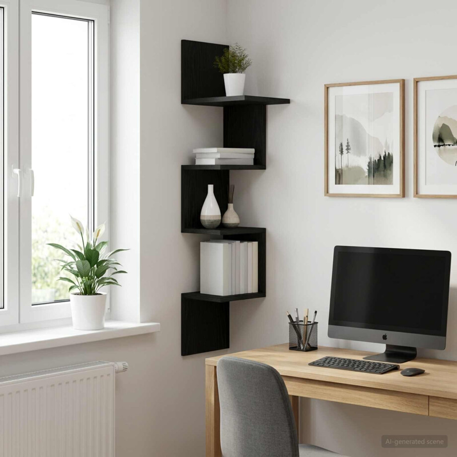 vidaXL Wandplank Muurmontage Zwart eiken 32 x 21 x 107 cm Bewerkt hout vidaXL Wandplank Muurmontage Zwart eiken 32 x 21 x 107 cm Bewerkt hout afbeelding 1