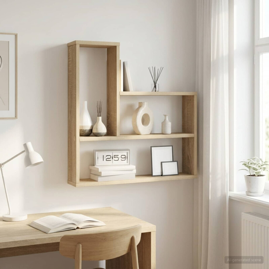 vidaXL Wandplank Sonoma Eiken 60 x 11 x 60 cm Bewerkt hout vidaXL Wandplank Sonoma Eiken 60 x 11 x 60 cm Bewerkt hout afbeelding 1