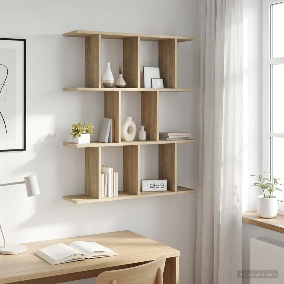 vidaXL Wandplank Sonoma Eiken 80 x 20 x 96 cm Bewerkt hout vidaXL Wandplank Sonoma Eiken 80 x 20 x 96 cm Bewerkt hout afbeelding 1