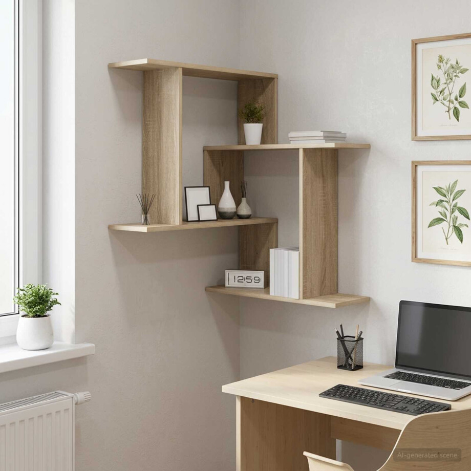 vidaXL Wandplank Sonoma Eiken 67 x 67 x 87 cm Bewerkt hout vidaXL Wandplank Sonoma Eiken 67 x 67 x 87 cm Bewerkt hout afbeelding 1