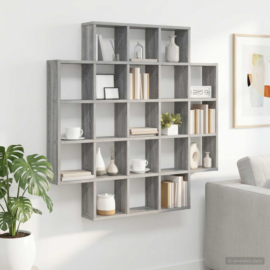 vidaXL Wandplank Grijs Sonoma 100 x 13 x 100 cm Bewerkt hout vidaXL Wandplank Grijs Sonoma 100 x 13 x 100 cm Bewerkt hout afbeelding 1