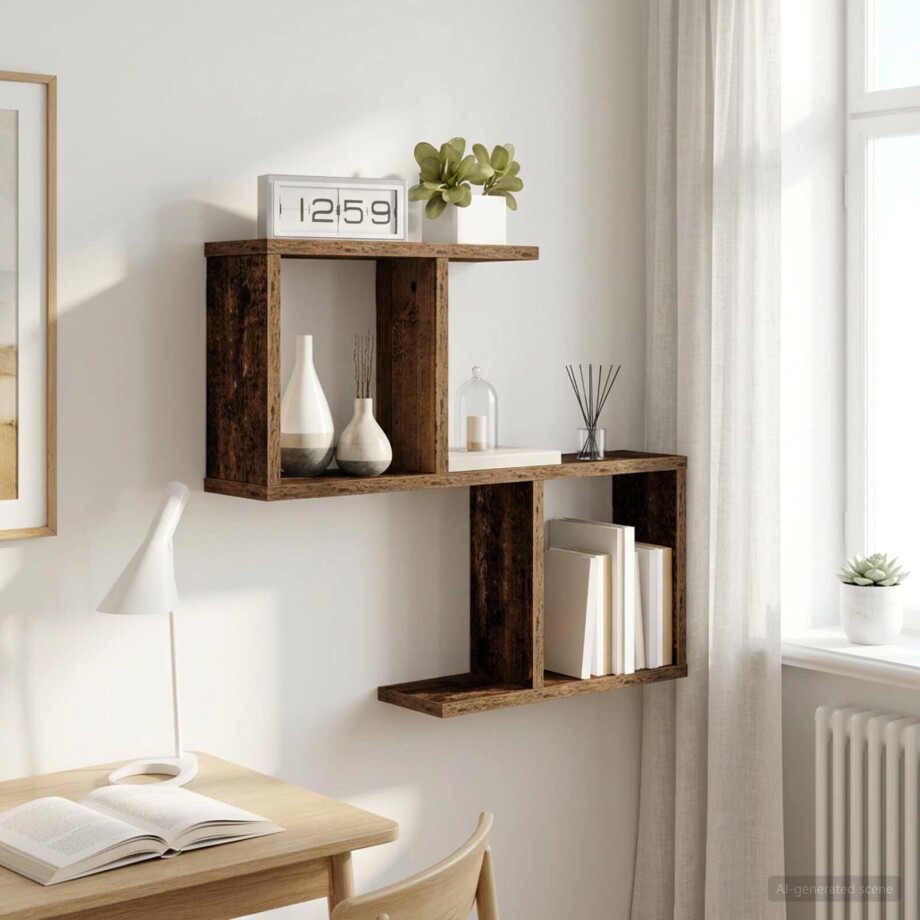 vidaXL Wandplank Oud hout 60 x 12 x 50,5 cm Bewerkt hout vidaXL Wandplank Oud hout 60 x 12 x 50,5 cm Bewerkt hout afbeelding 1