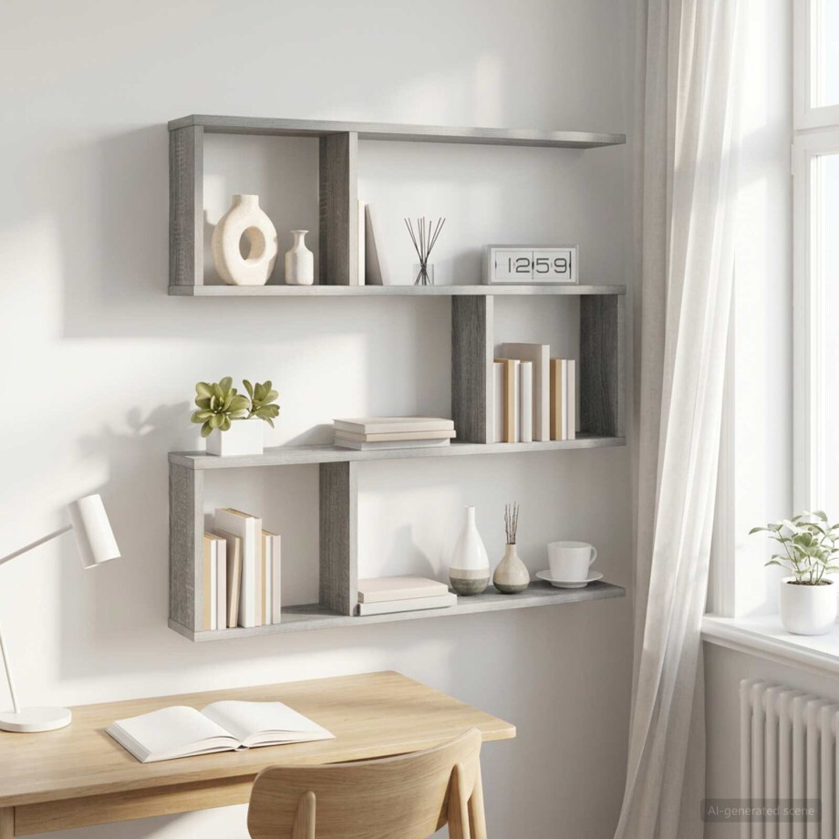 vidaXL Wandplank Grijs Sonoma 80 x 12 x 79,5 cm Bewerkt hout vidaXL Wandplank Grijs Sonoma 80 x 12 x 79,5 cm Bewerkt hout afbeelding 1