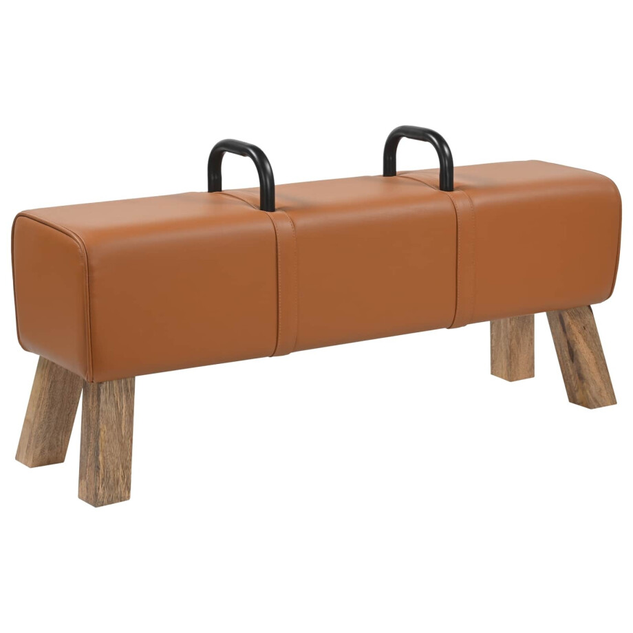 vidaXL Bank Bruin 110 x 30 x 45 cm Echt leer vidaXL Bank Bruin 110 x 30 x 45 cm Echt leer afbeelding 1