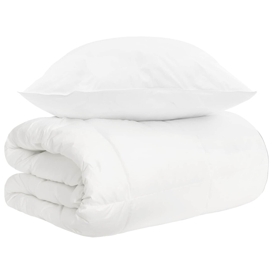 vidaXL Dekbedset 2 st Wit Bamboevezel afbeelding 1