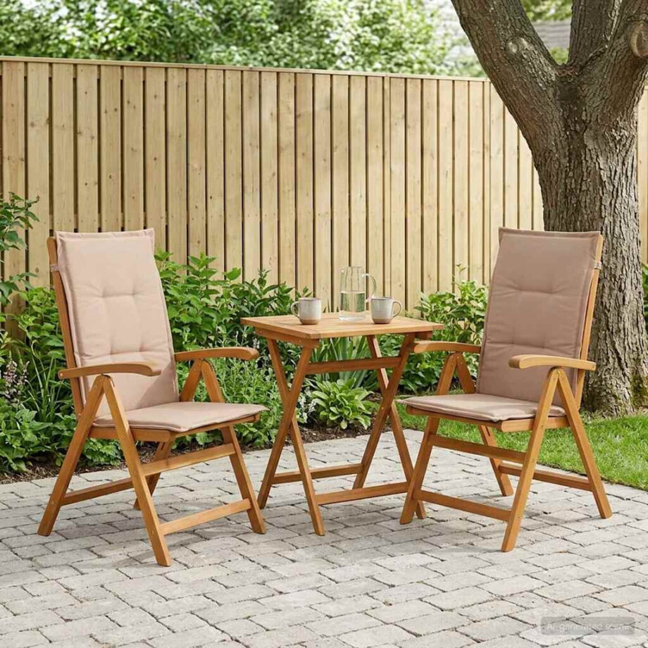 vidaXL Recliner Tuinstoelen 2 st Naturel Massief Acaciahout afbeelding 1