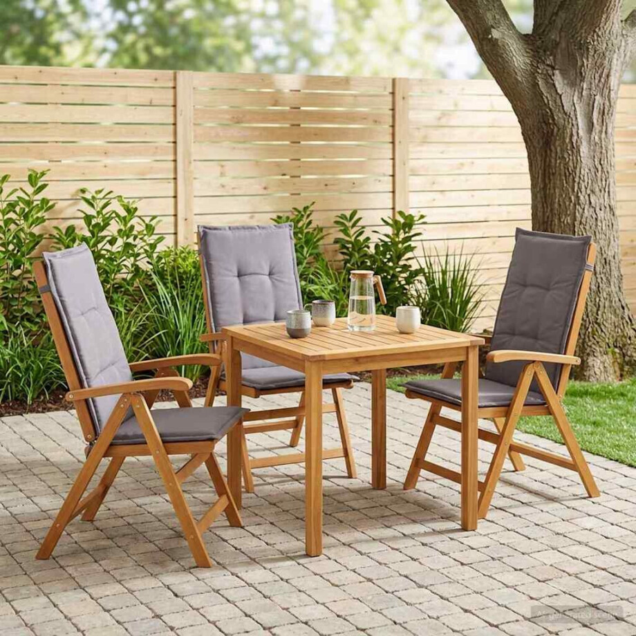 vidaXL Recliner Tuinstoelen 3 st Naturel Massief Acaciahout vidaXL Recliner Tuinstoelen 3 st Naturel Massief Acaciahout afbeelding 1