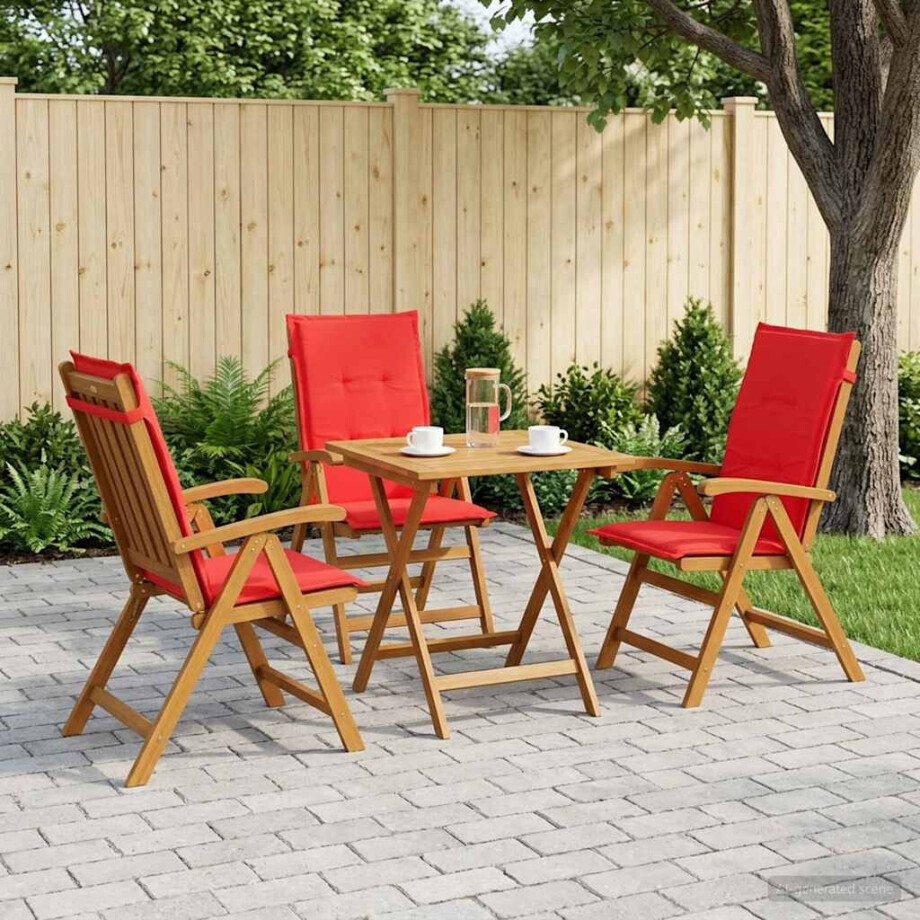 vidaXL Recliner Tuinstoelen 3 st Naturel Massief Acaciahout vidaXL Recliner Tuinstoelen 3 st Naturel Massief Acaciahout afbeelding 1