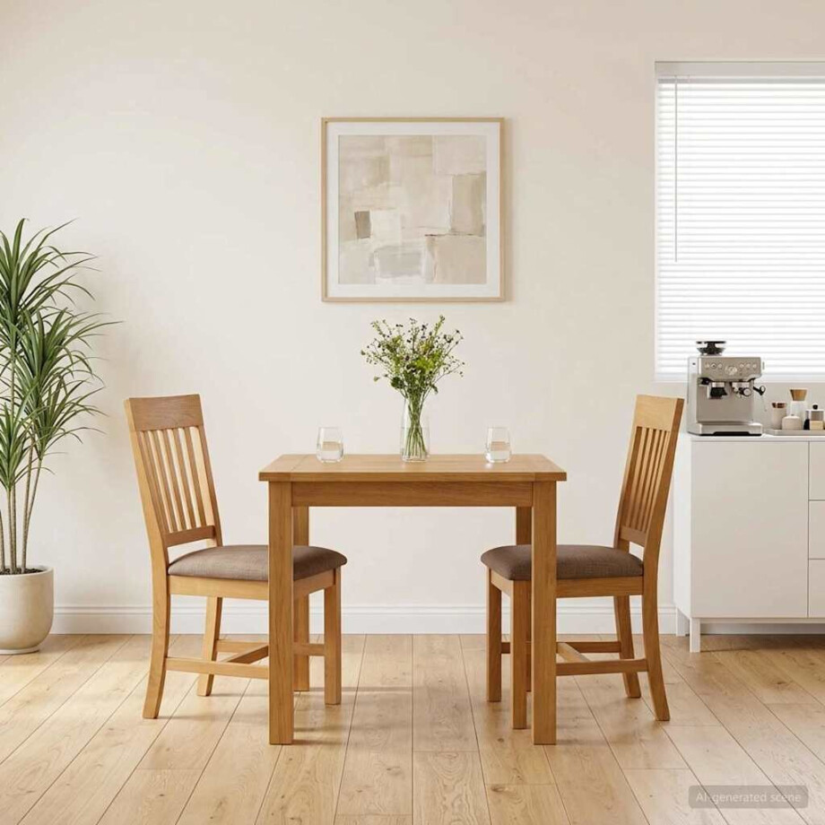 vidaXL Eetkamerstoel 2 st Massief Eikenhout Grijs 45 x 59 x 92 cm afbeelding 1