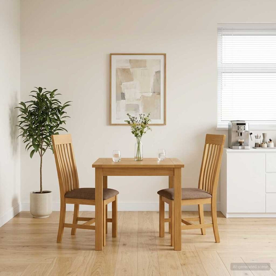 vidaXL Eetkamerstoel 2 st Massief Eikenhout Grijs 45 x 59,5 x 100 cm afbeelding 1