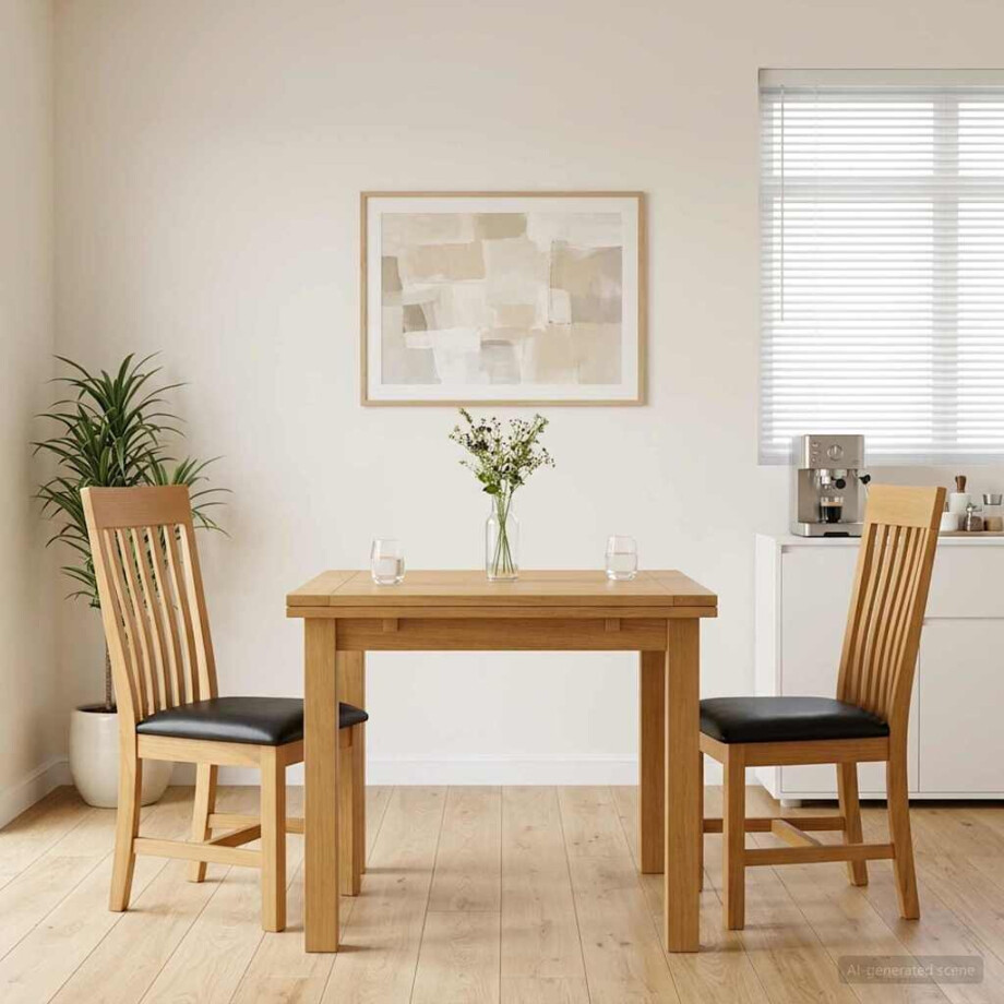 vidaXL Eetkamerstoel 2 st Massief Eikenhout Zwart 45 x 59,5 x 100 cm afbeelding 1