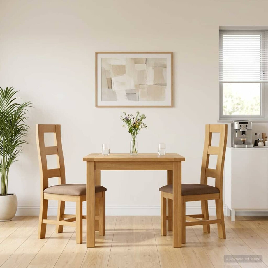 vidaXL Eetkamerstoel 2 st Massief Eikenhout Grijs 45 x 51 x 105 cm afbeelding 1