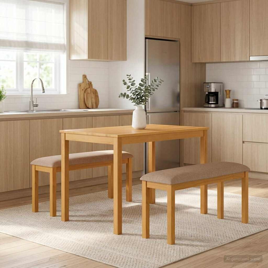 vidaXL Eetbank 95 x 32 x 45 cm Massief Eikenhout Grijs vidaXL Eetbank 95 x 32 x 45 cm Massief Eikenhout Grijs afbeelding 1
