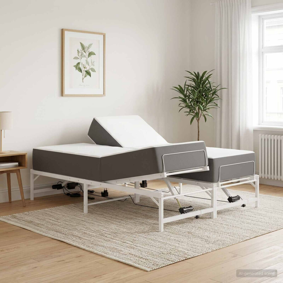 vidaXL Elektrisch Verstelbaar Bedframe Wit 140 x 200 cm Staal vidaXL Elektrisch Verstelbaar Bedframe Wit 140 x 200 cm Staal afbeelding 1