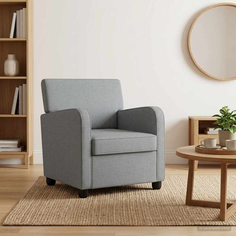 vidaXL Fauteuil Lichtgrijs Stof vidaXL Fauteuil Lichtgrijs Stof afbeelding 1