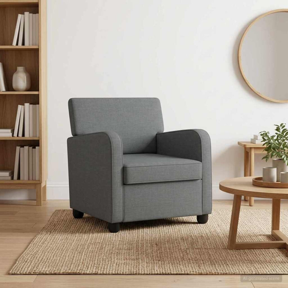 vidaXL Fauteuil Donkergrijs Stof vidaXL Fauteuil Donkergrijs Stof afbeelding 1