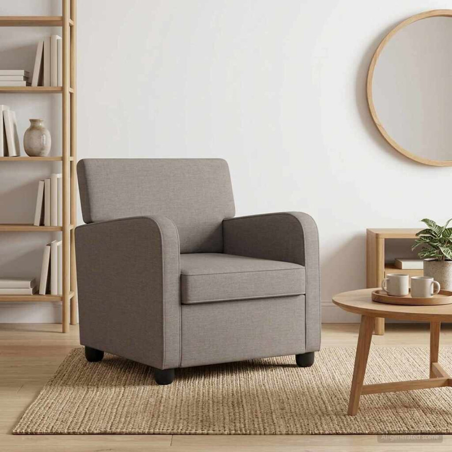 vidaXL Fauteuil Taupe Stof vidaXL Fauteuil Taupe Stof afbeelding 1
