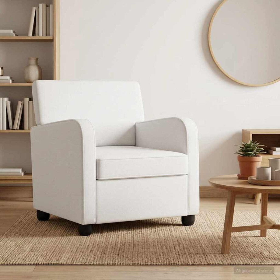 vidaXL Fauteuil Wit Stof vidaXL Fauteuil Wit Stof afbeelding 1