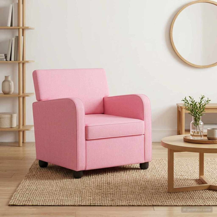 vidaXL Fauteuil Roze Stof vidaXL Fauteuil Roze Stof afbeelding 1