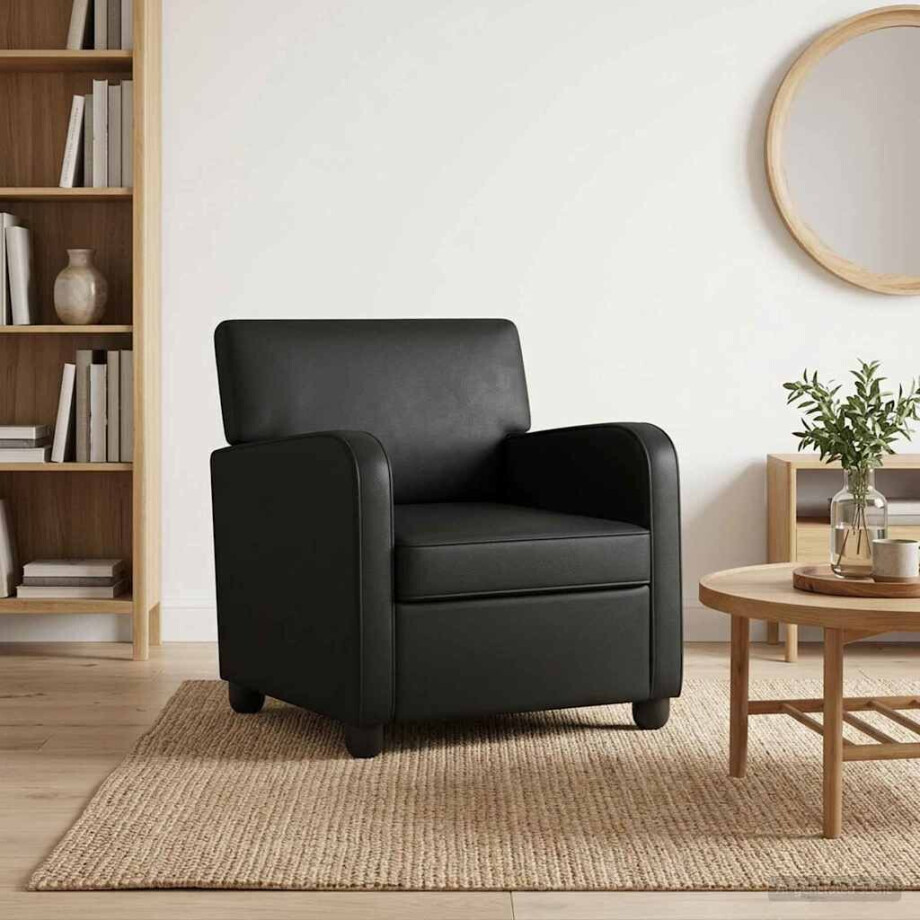 vidaXL Fauteuil Glanzend zwart Kunstleer afbeelding 1
