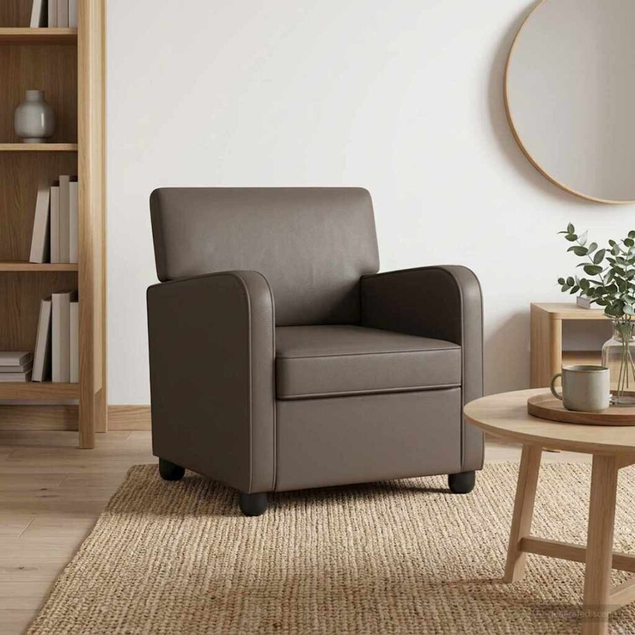 vidaXL Fauteuil Glanzend Bruin Kunstleer vidaXL Fauteuil Glanzend Bruin Kunstleer afbeelding 1