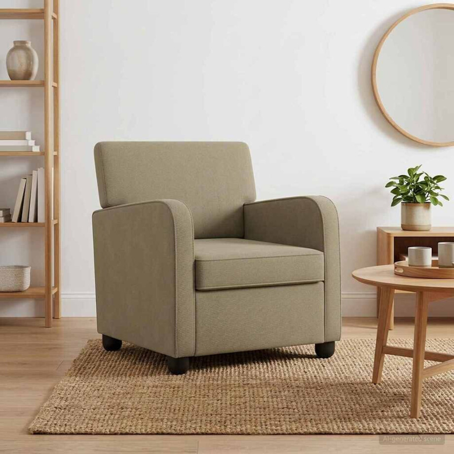 vidaXL Fauteuil Kaki fluweel afbeelding 1