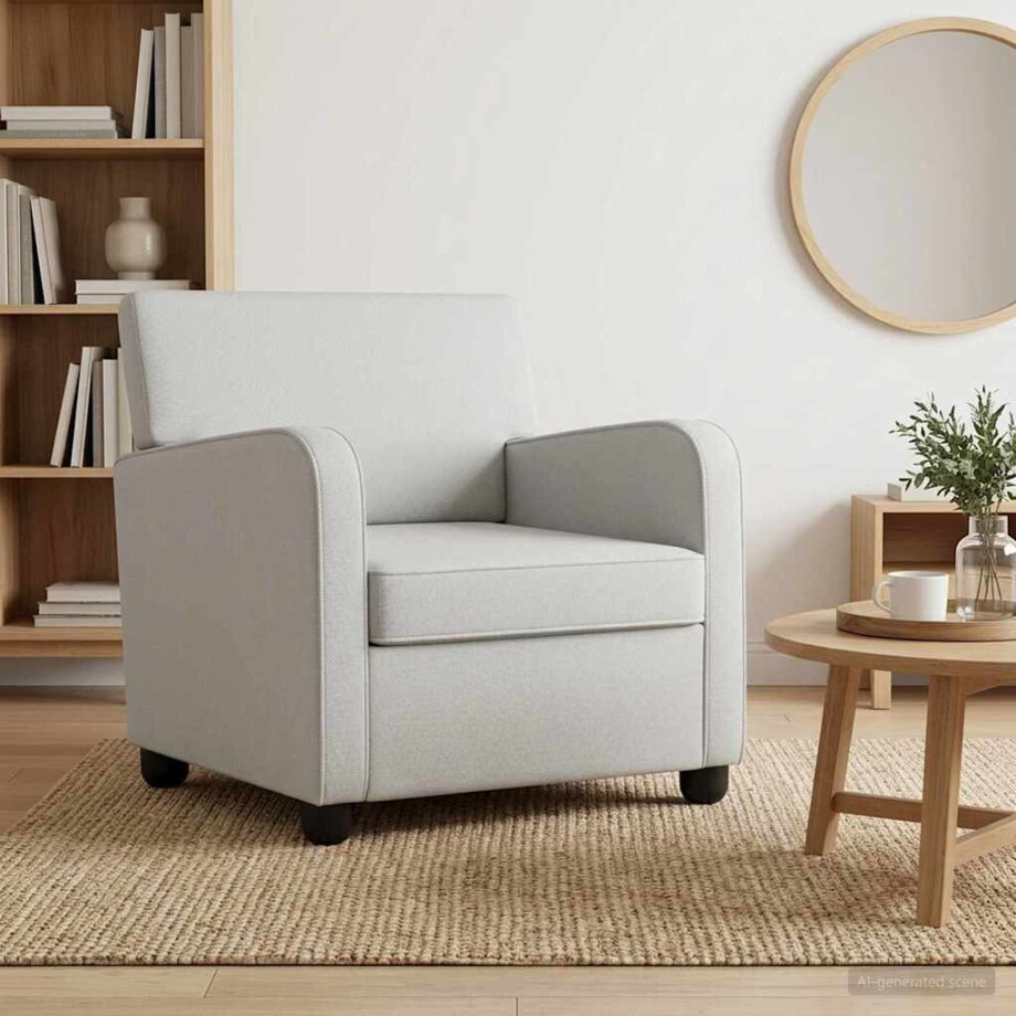 vidaXL Fauteuil Lichtgrijs fluweel afbeelding 1