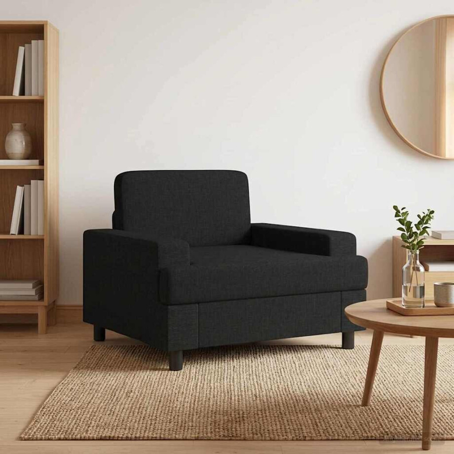 vidaXL Fauteuil Zwart Stof afbeelding 1