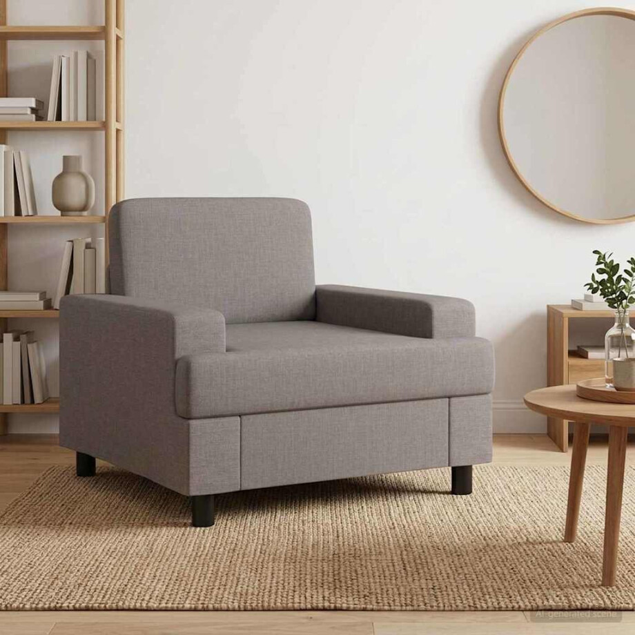 vidaXL Fauteuil Taupe Stof vidaXL Fauteuil Taupe Stof afbeelding 1