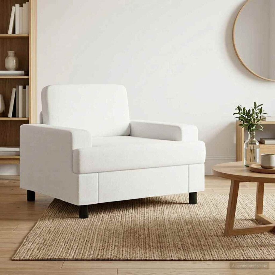 vidaXL Fauteuil Wit Stof vidaXL Fauteuil Wit Stof afbeelding 1