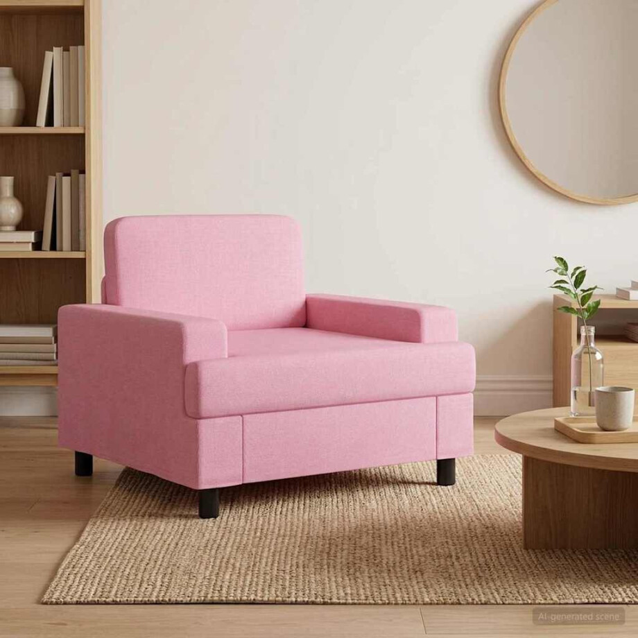 vidaXL Fauteuil Roze Stof vidaXL Fauteuil Roze Stof afbeelding 1