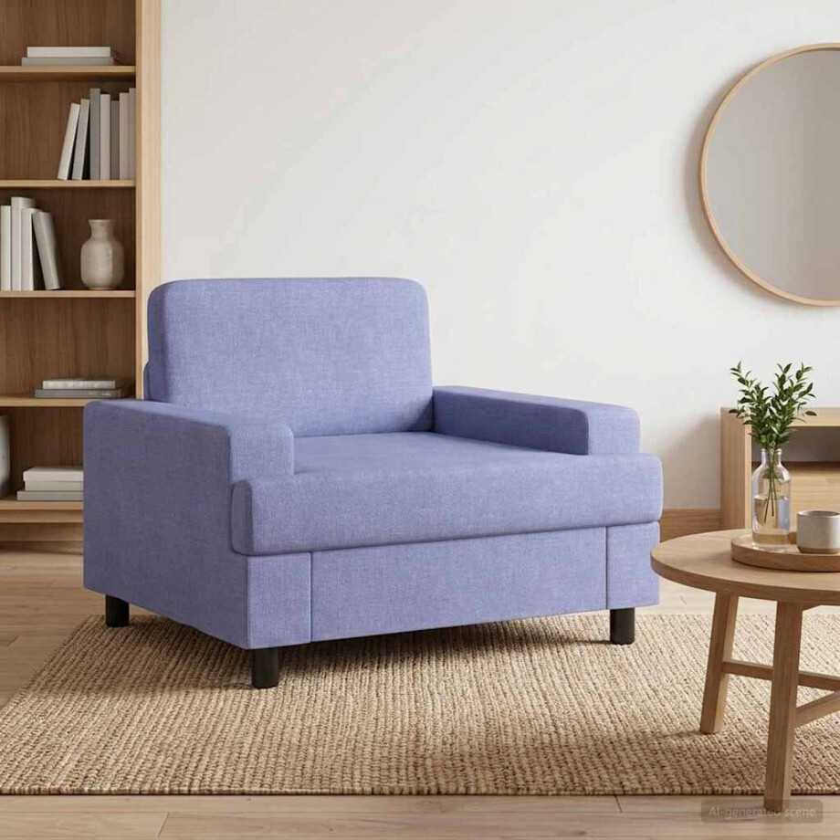 vidaXL Fauteuil Jeans Blauw Stof vidaXL Fauteuil Jeans Blauw Stof afbeelding 1