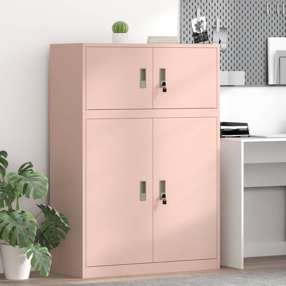 vidaXL Opbergkast 2 st Roze 90 x 40 x 130 cm Staal Vergrendelbaar vidaXL Opbergkast 2 st Roze 90 x 40 x 130 cm Staal Vergrendelbaar afbeelding 1