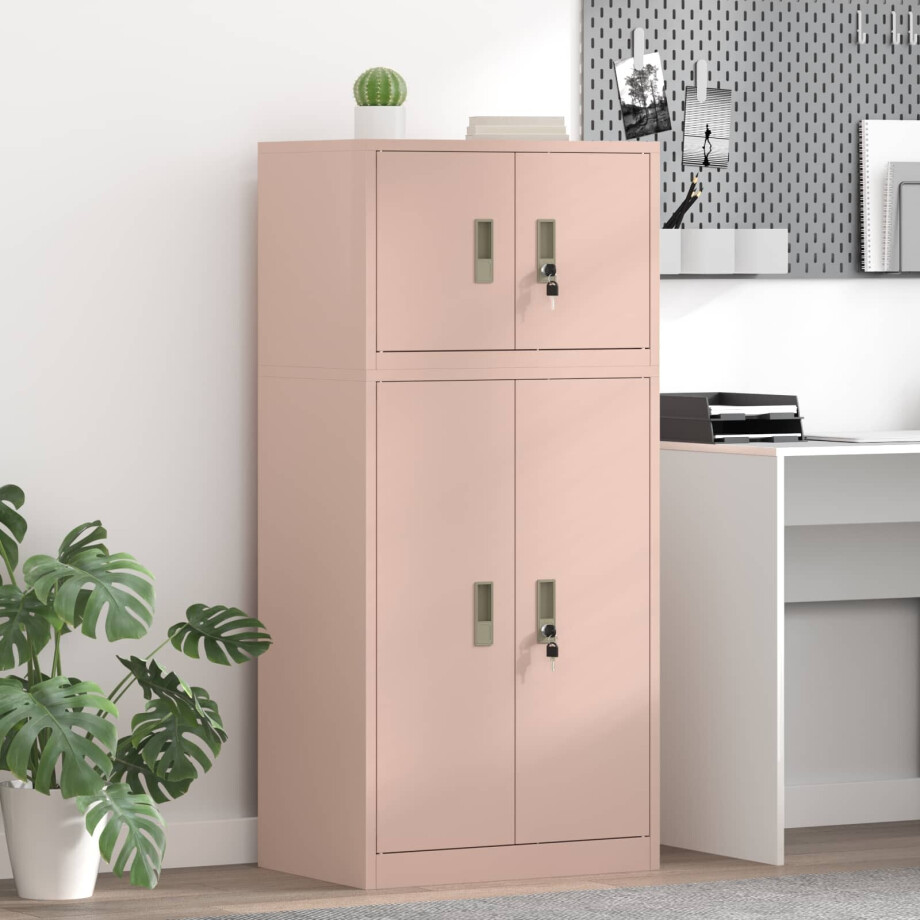 vidaXL Opbergkast 2 st Roze 60 x 40 x 130 cm Staal Vergrendelbaar vidaXL Opbergkast 2 st Roze 60 x 40 x 130 cm Staal Vergrendelbaar afbeelding 1