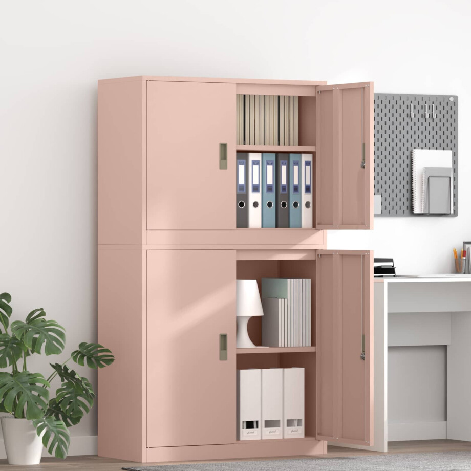 vidaXL Opbergkast 2 st Roze 90 x 40 x 160 cm Staal Vergrendelbaar vidaXL Opbergkast 2 st Roze 90 x 40 x 160 cm Staal Vergrendelbaar afbeelding 1