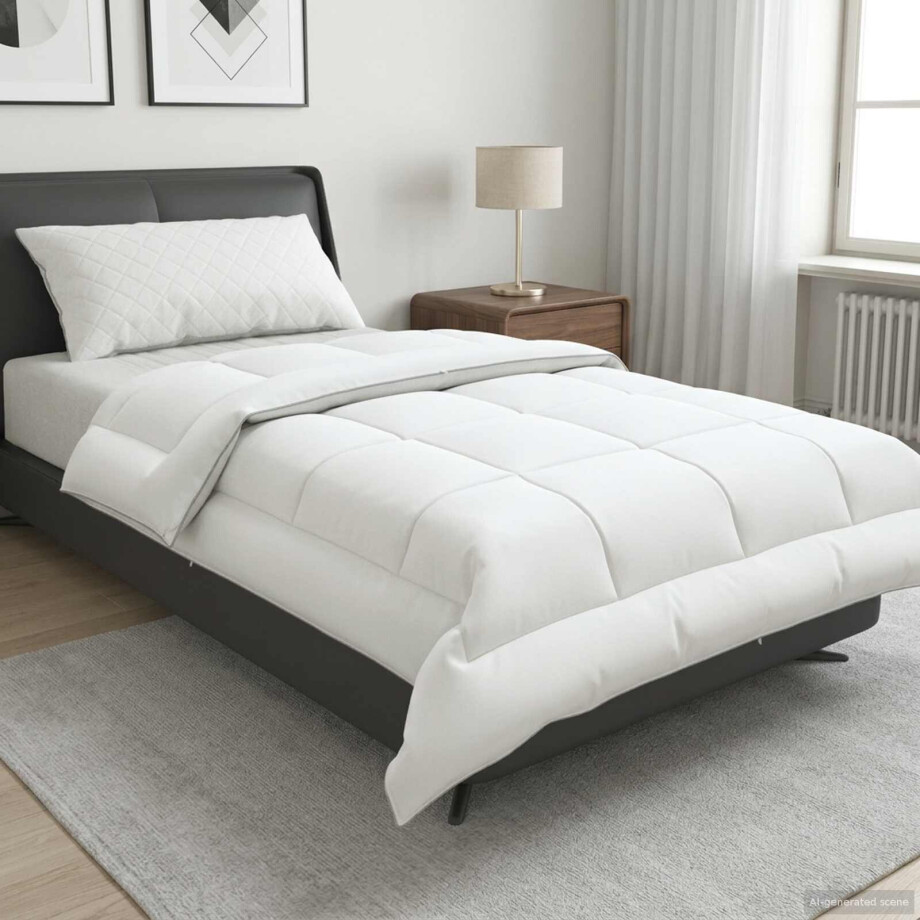 vidaXL Dekbed 135x220 cm 4 seizoenen 300 GSM Australisch Wol Wit afbeelding 1
