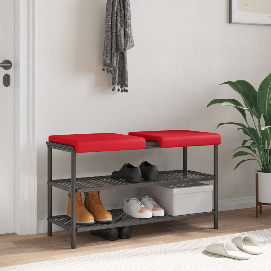 vidaXL Bankkussen 2 st Kunstleer Rood Diepte 35 cm afbeelding 1