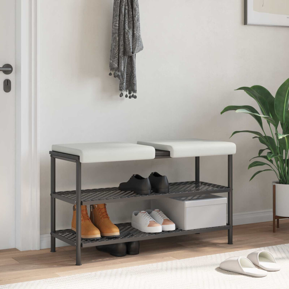 vidaXL Bankkussen 2 st Kunstleer Wit Diepte 35 cm afbeelding 1