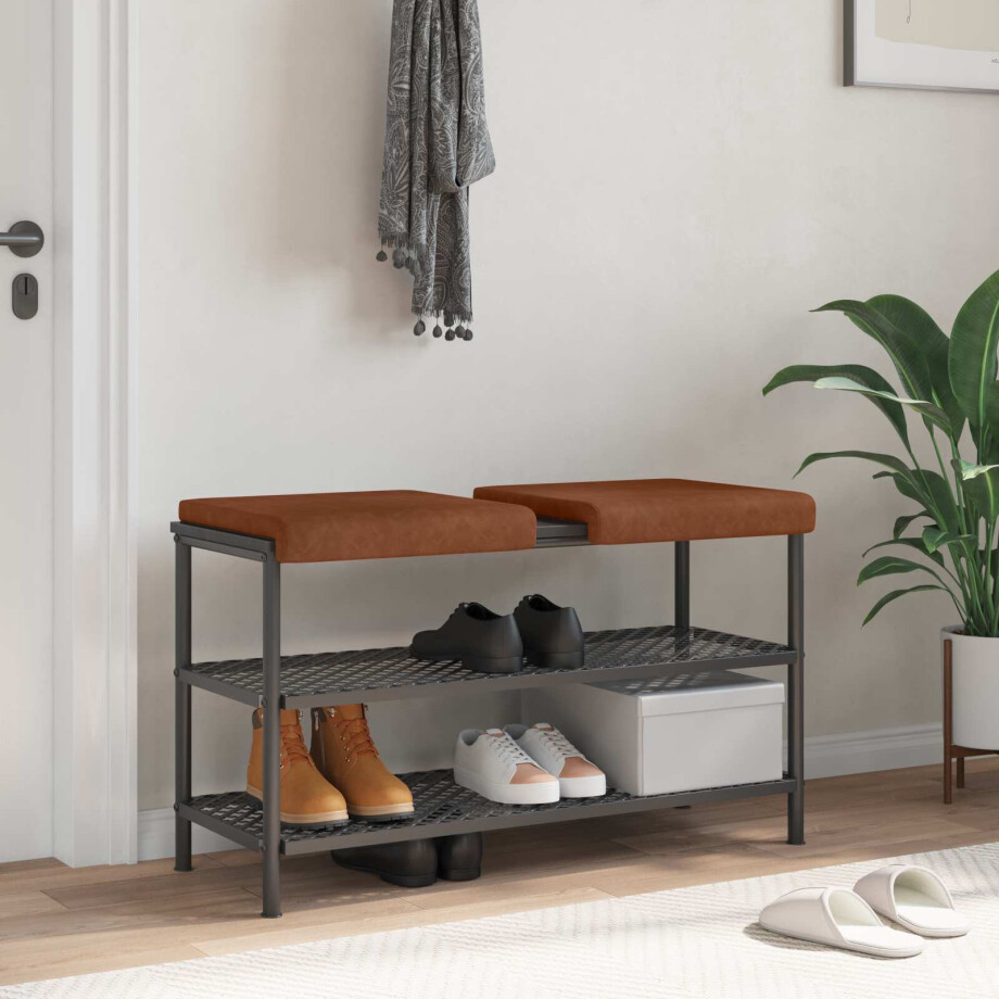 vidaXL Bankkussen 2 st Kunstleer Bruin Diepte 35 cm afbeelding 1
