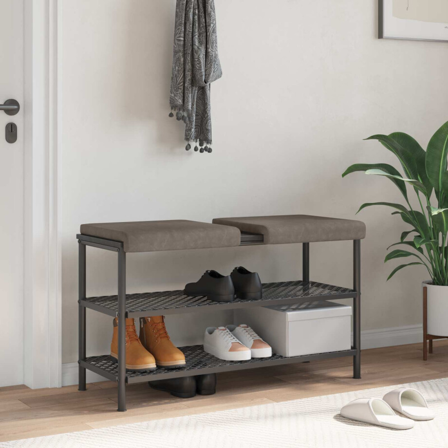 vidaXL Bankkussen 2 st Kunstleer Grijs Diepte 35 cm vidaXL Bankkussen 2 st Kunstleer Grijs Diepte 35 cm afbeelding 1