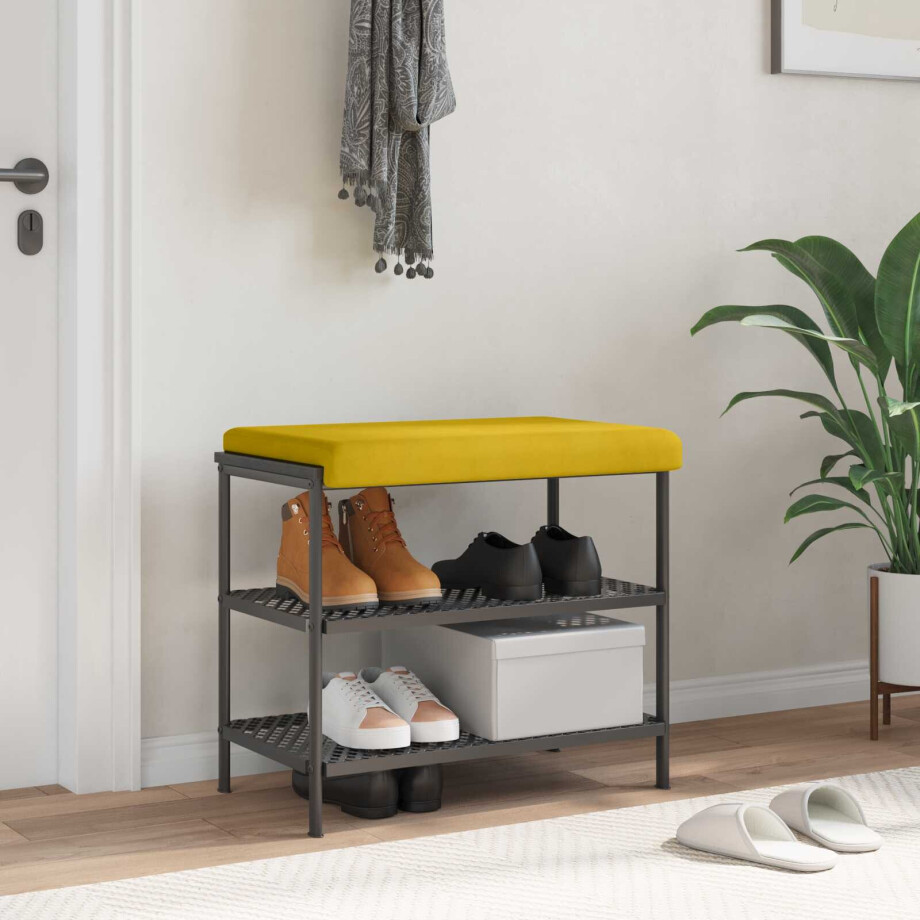 vidaXL Bankkussen fluweel Geel Diepte 35 cm afbeelding 1