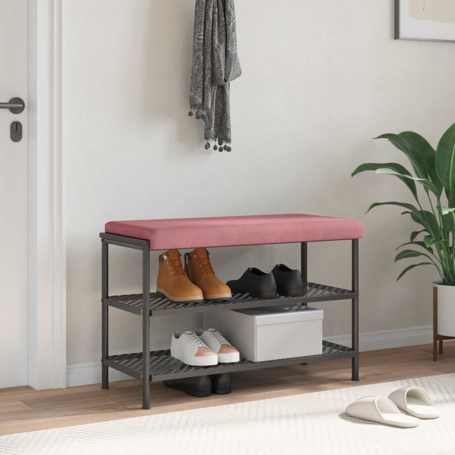 vidaXL Bankkussen fluweel Roze Diepte 35 cm afbeelding 1