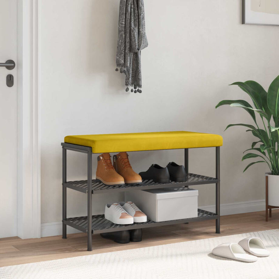 vidaXL Bankkussen fluweel Geel Diepte 35 cm afbeelding 1