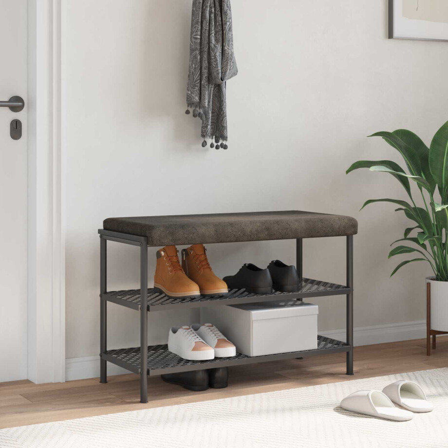 vidaXL Bankkussen Faux Suède Stof Donkergrijs Diepte 35 cm afbeelding 1