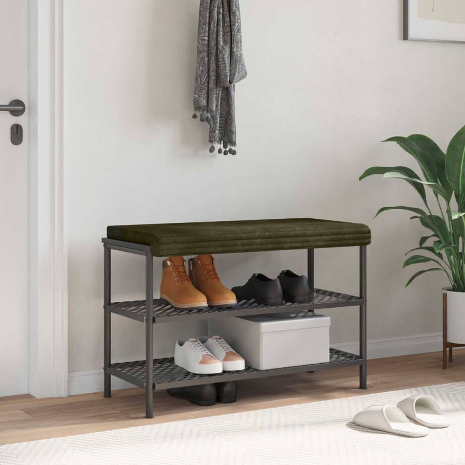 vidaXL Bankkussen Pluche Corduroy Groen Diepte 35 cm afbeelding 1
