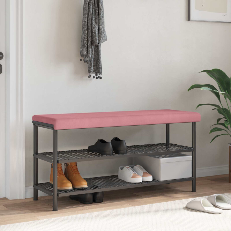 vidaXL Bankkussen fluweel Roze Diepte 35 cm afbeelding 1